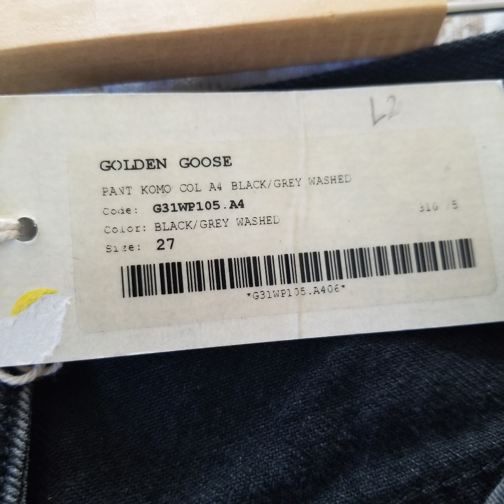 Golden Goose Two Tone High Rise Straight Leg Leather Pocket Jeans Size 2… - Picture 11 of 15